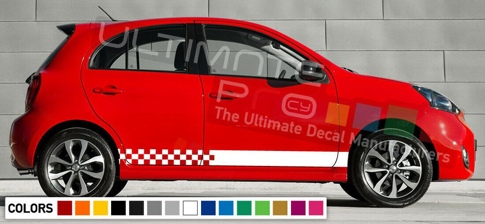 Stripes Decal kit for Nissan micra Side CARBON light mirror lip tune head cover