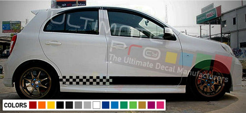 Stripes Decal kit for Nissan micra Side CARBON light mirror lip tune head cover