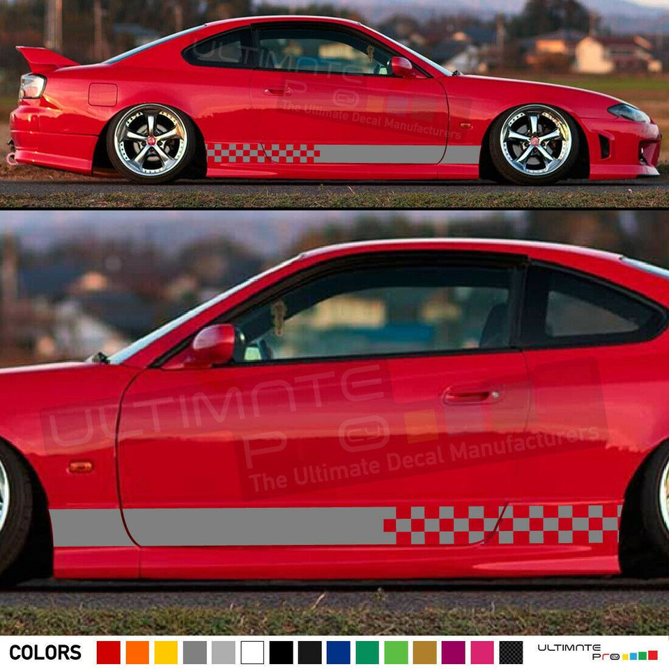 Stripes Decal kit for Nissan Silvia CARBON mirror lip tune cover drift s14 s13