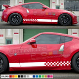 Stripes kit Decal for Nissan 370 Z xenon side front CARBON light tail mirror lip