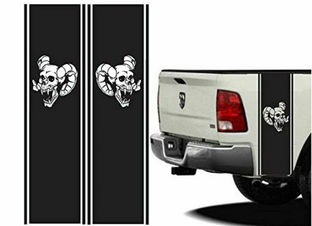 Tail Truck Bed skull Stripe for Dodge Hemi turbo Ram mirror supercharger 2002 +