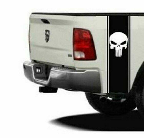 Truck Bed or Car Stripe Decal kit for Dodge Hemi turbo Skull rear panel punisher