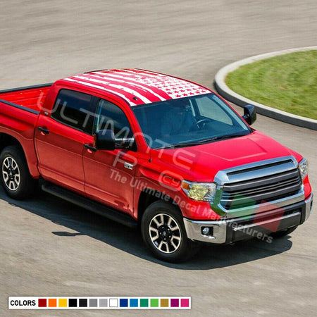 US Flag Decal Stripes Vinyl Sticker Kit for Toyota Tundra 4x4 Wrap Roof American