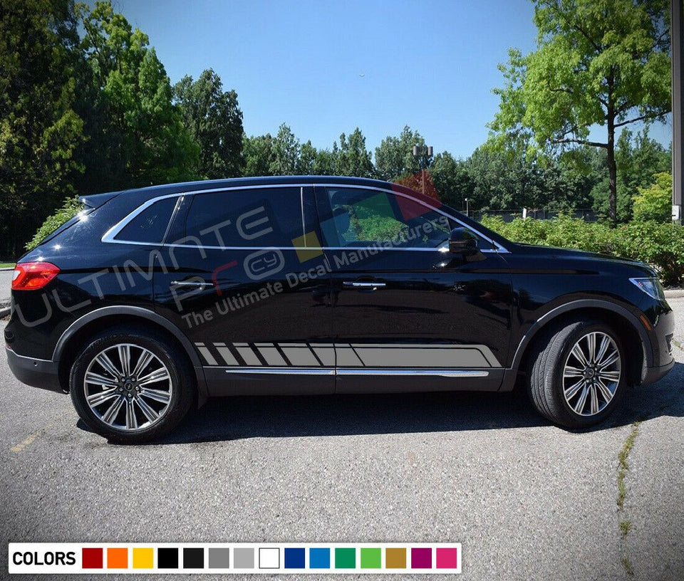 Vinyl Decal Graphic Upper Stripes for Lincoln MKX Mirror Handle Hood roof Trunk