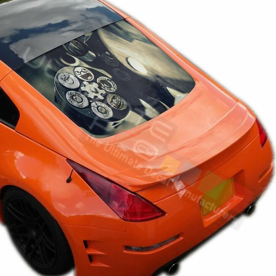 Warriors Design Decals Window See Thru Stickers Perforated for Nissan 350z 2019